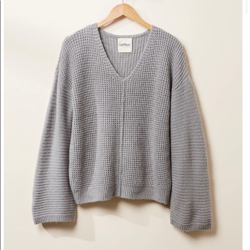 UpWest Women's Gray V-Neck Sweater